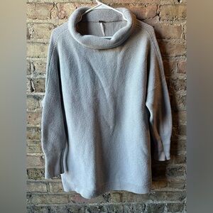 Free People Light Gray Cowl Neck Sweater